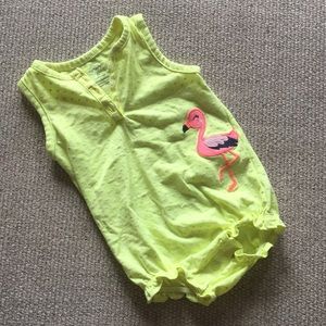 Neon flamingo onesie